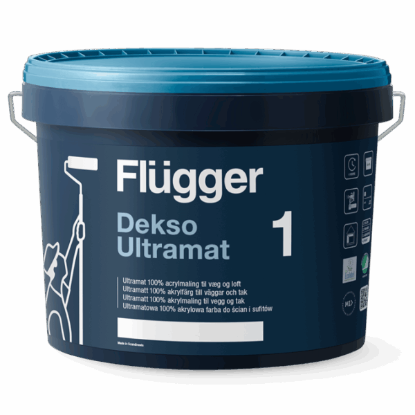 צבע אולטרה מט. 100% אקרילי 9.1 ליטר Dekso 1 Ultramat