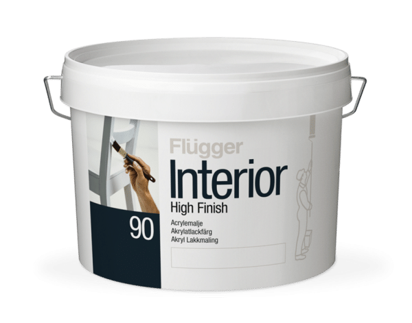צבע נגרות בגימור מבריק   Flügger Interior High Finish 90 – לבן, 2.8 ליטר