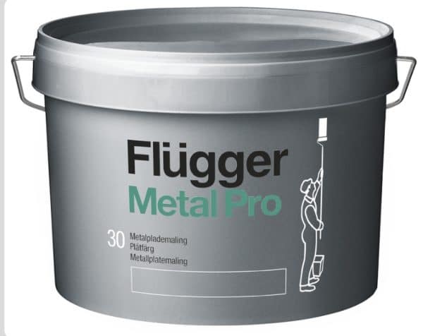 Flügger Metal Pro Sheet Paint – צבע מקצועי ללוחות מתכת שטוחים, בגוון לבן – 3 ליטר