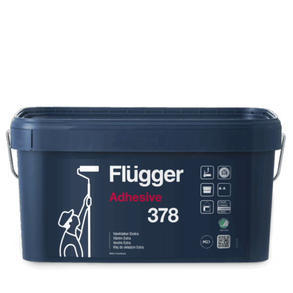 דבק פיבה/לבד זכוכית/טפטים חזק. 12 ליטר Flugger 378 Adhesive